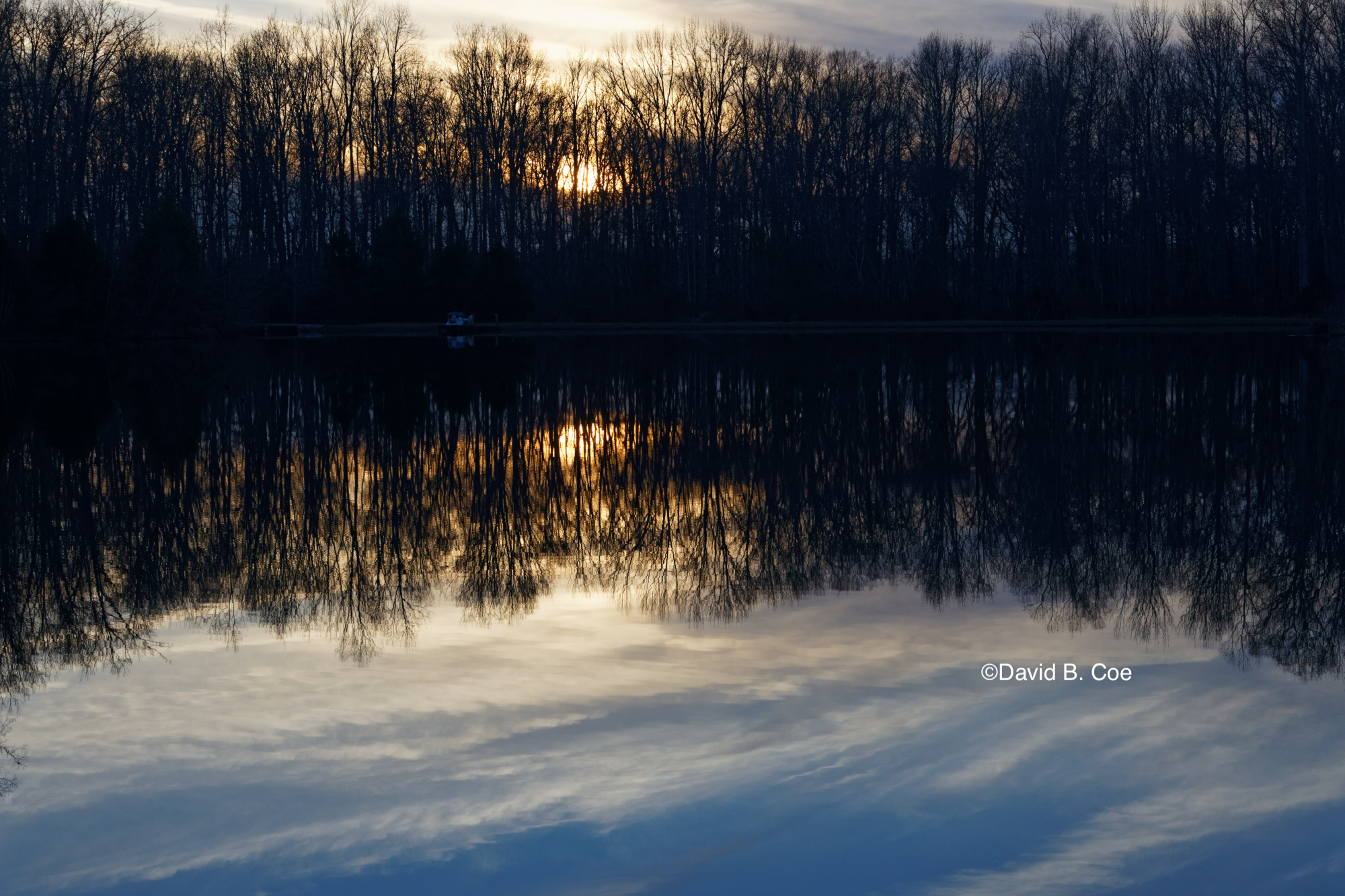 Twilight Pond Reflection, by David B. Coe