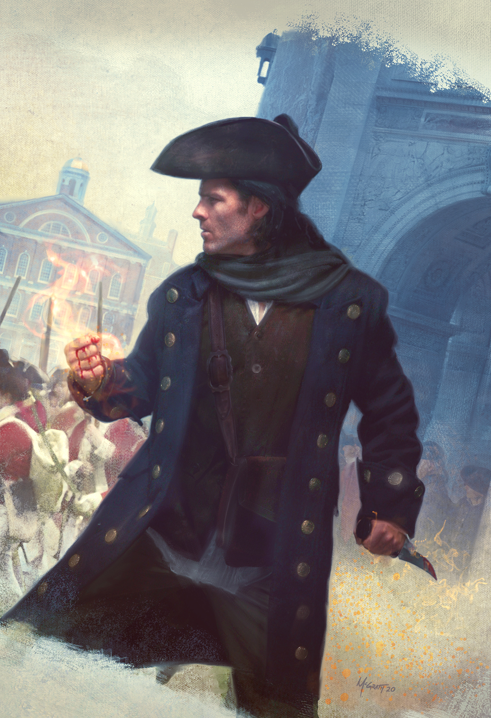 Thieftaker: The Loyalist Witch, jacket art by Chris McGrath